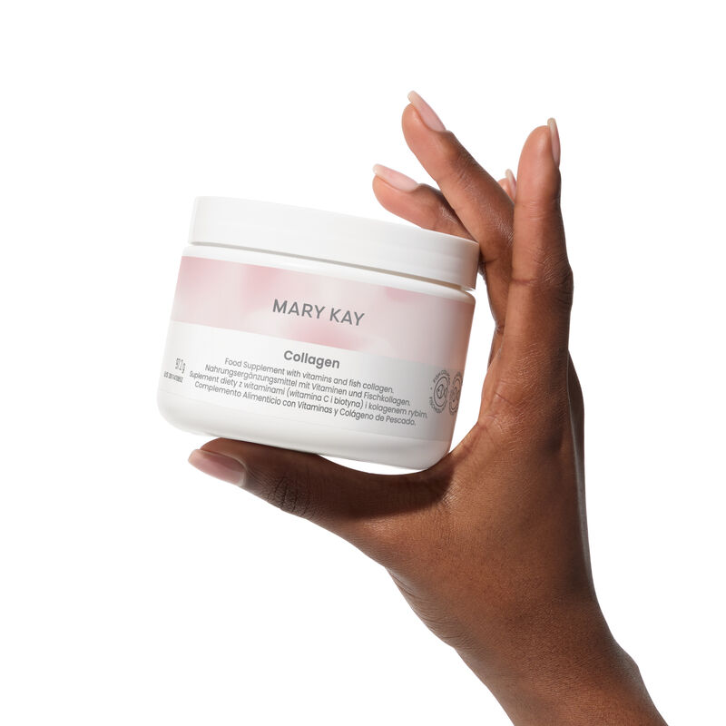 Hand h&auml;lt Collagen Pulverdose