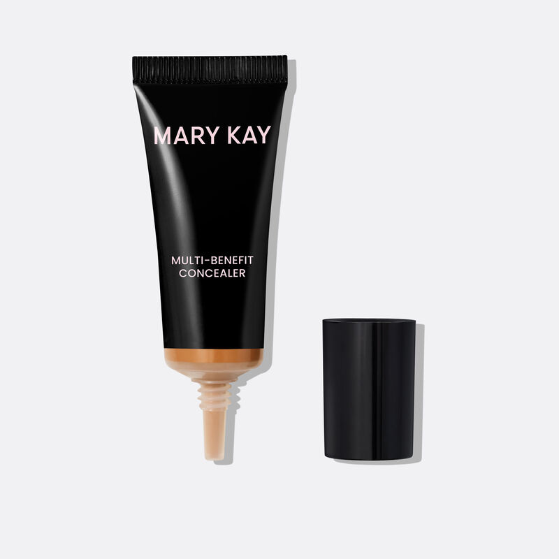 Black Mary Kay&trade; Multi-Benefit Concealer Bottle in Deep 1 with the cap removed, showcasing the needle nose