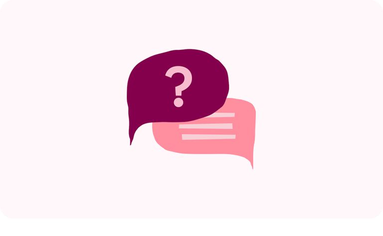 Illustrationssymbol f&uuml;r h&auml;ufig gestellte Fragen von Mary Kay