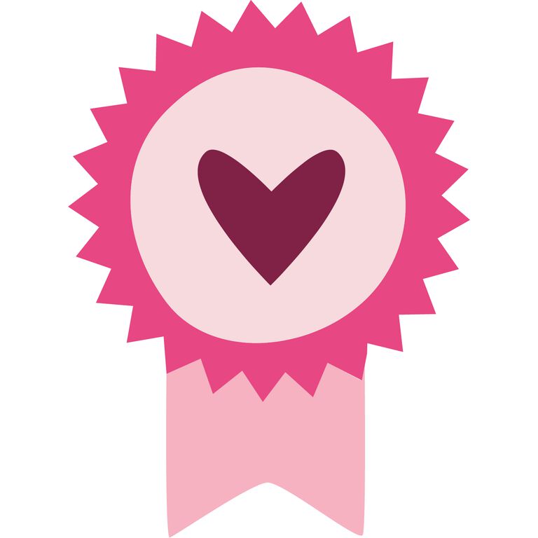 Mary Kay pink illustration of an award ribbon.