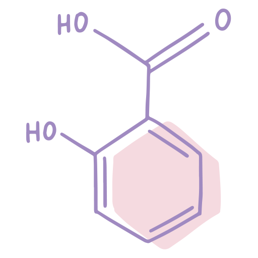 Illustration des Hautpflegeinhaltsstoffs Salicyls&auml;ure &ndash; auch bekannt als Beta-Hydroxy-S&auml;ure