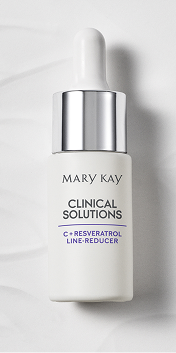 Der Mary Kay Clinical Solutions Vitamin C + Resveratrol Line-Reducer Booster mit Schraubverschluss und Pipette zum Dosieren