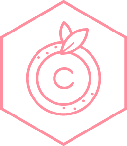 Illustration von Vitamin C (Ascorbins&auml;ure), das den nat&uuml;rlichen Regenerationsprozess der Haut unterst&uuml;tzt